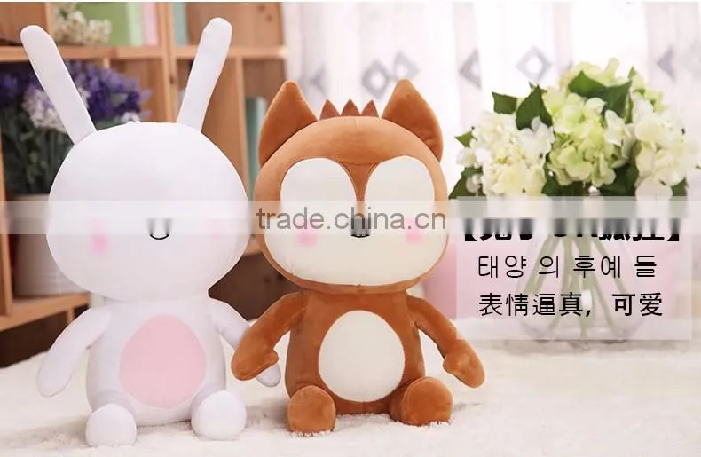 Korea style brown fox with white rabbit dall Korea Descendants of the sun toy Stuffed Dalls