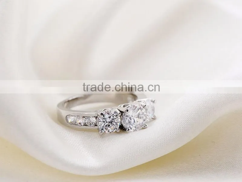 Wholesale Latest Design Rings rose real gold alloy zircon Jewellery Ring