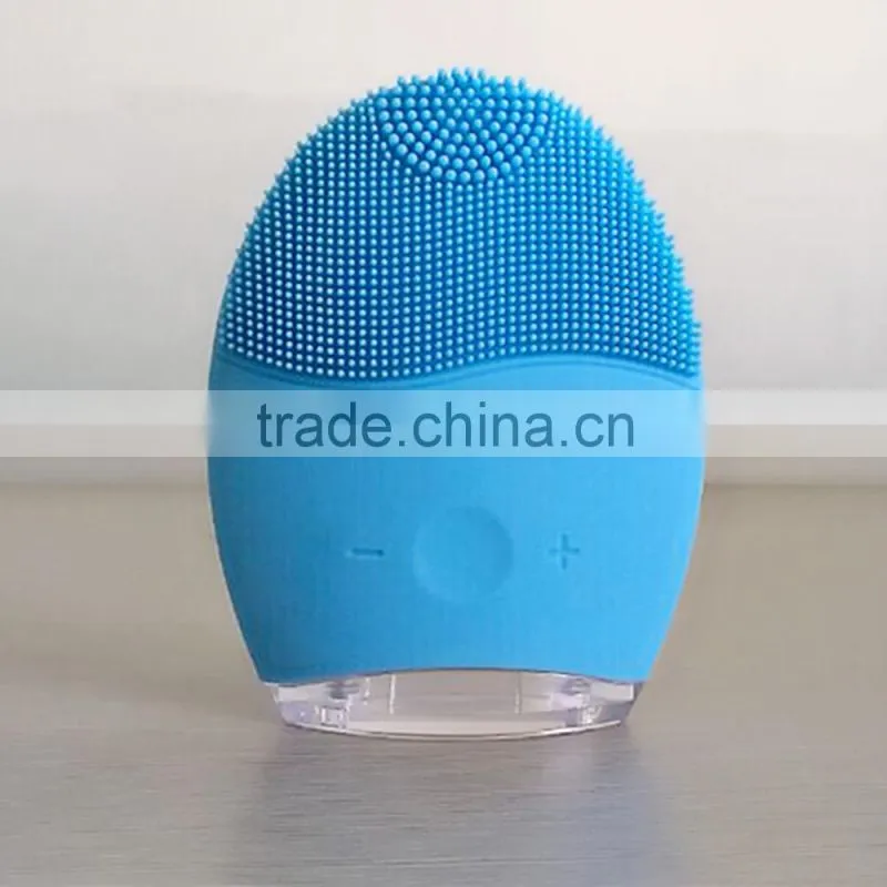 LED Light Vibration Face soft slicon Brush/Bubble-free Cleansing Gel