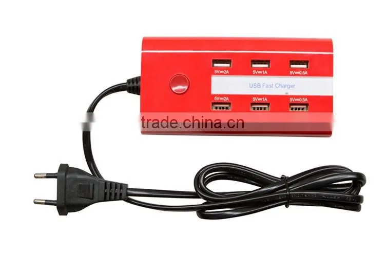 6 Port USB Desktop Rapid Charger. Multiport USB Travel Charger, Multi USB 6 Port Charger Desktop Rapid