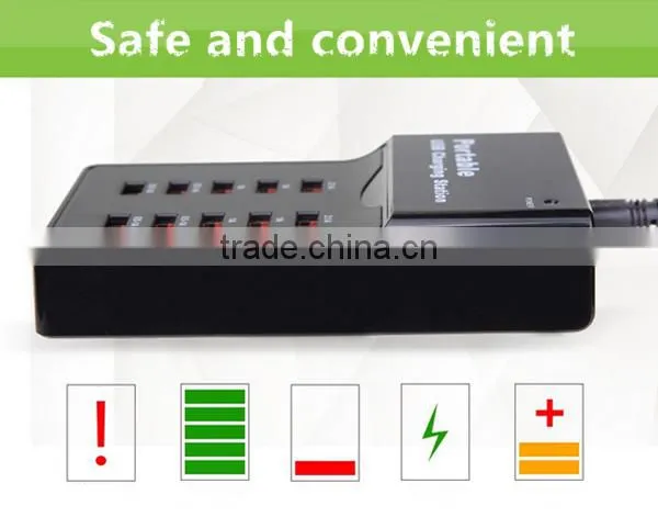 10 ports smart USB plug power charging socket