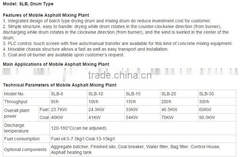 mini mobile asphalt machine SLB8 asphalt plant machine