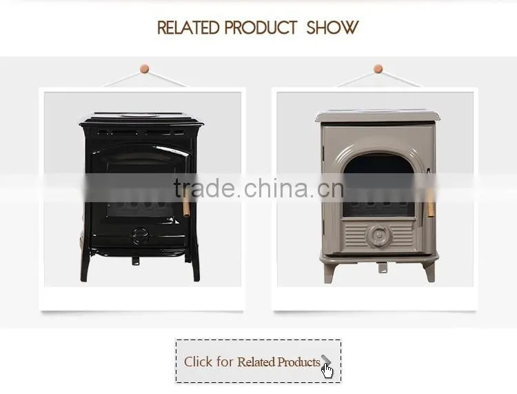 2016 Enamel Firpelace type freestanding cast iron enamel wood burning stove with glass door