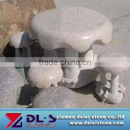 red granite table and chair