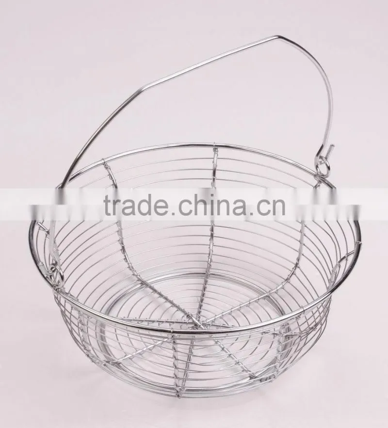 stainless steel fruit basket with handle