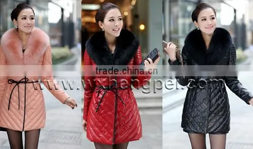 Genuine Leather Down Overcoat Jacket