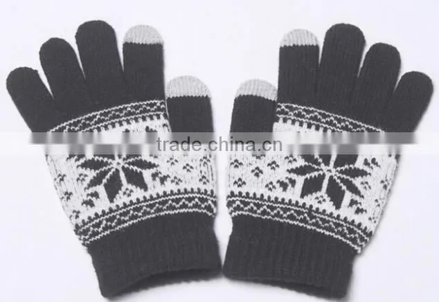 New Octagonal Flower Touch Sensor Gloves Winter Warm Touch Sensing Gloves