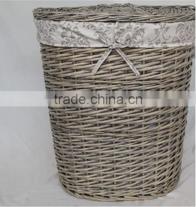 2016 new design willow home used grey color laundry basket
