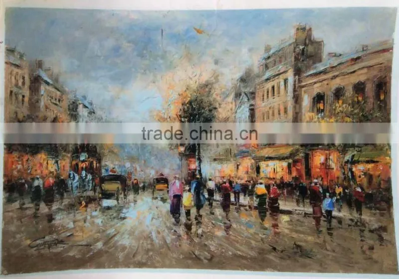 Paris Street Scene Canvas Oil Painting