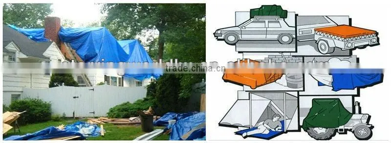 PE Tarpaulin, Waterproof, with or without UV-proof, 60 to 360g Weight, Various Colors Available