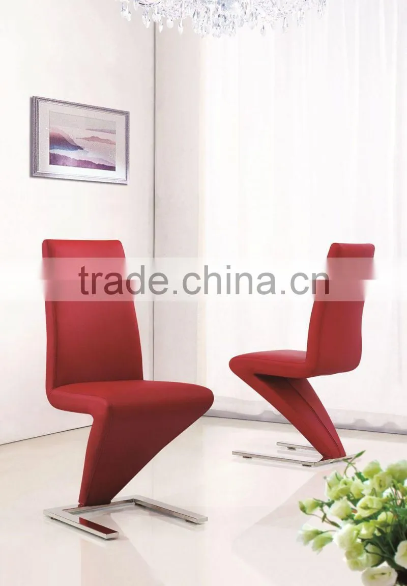 B2731 hot sale cheap black leather z shape dining chair
