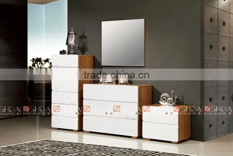 double bed teak wood bedroom set B-813