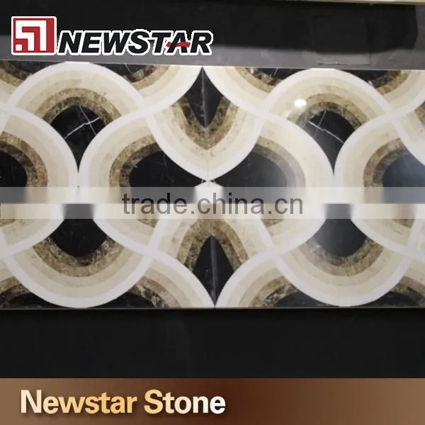 Polished marble waterjet mosaic