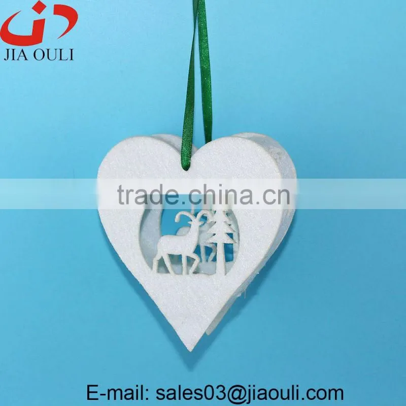 Hot sales Christmas decorations with LED light non-woven hanging heart