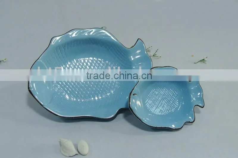 unique hot selling hotel and restaurant big ceramic fish plate