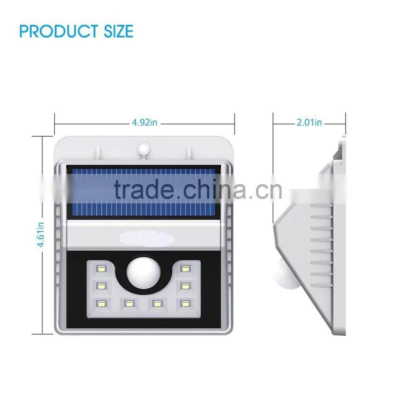 8 LED outdoor solar light with wireless motion sensor