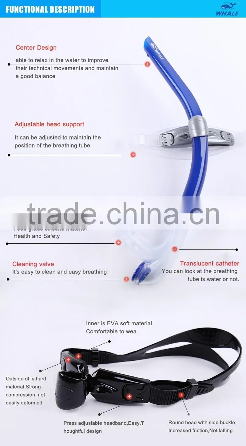 Adult Swimmer's Snorkel with Comfortable Silicone Mouthpiece