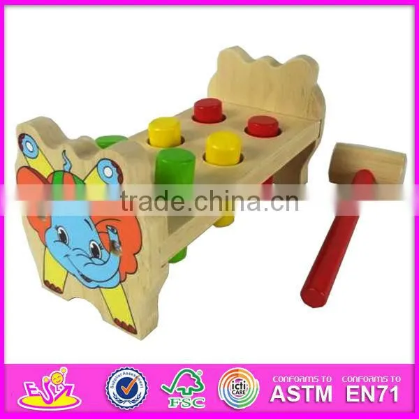 2015 New kids wooden hammer toy, popular children wooden hammer toy and hot sale fashion baby wooden hammer toy W11G015