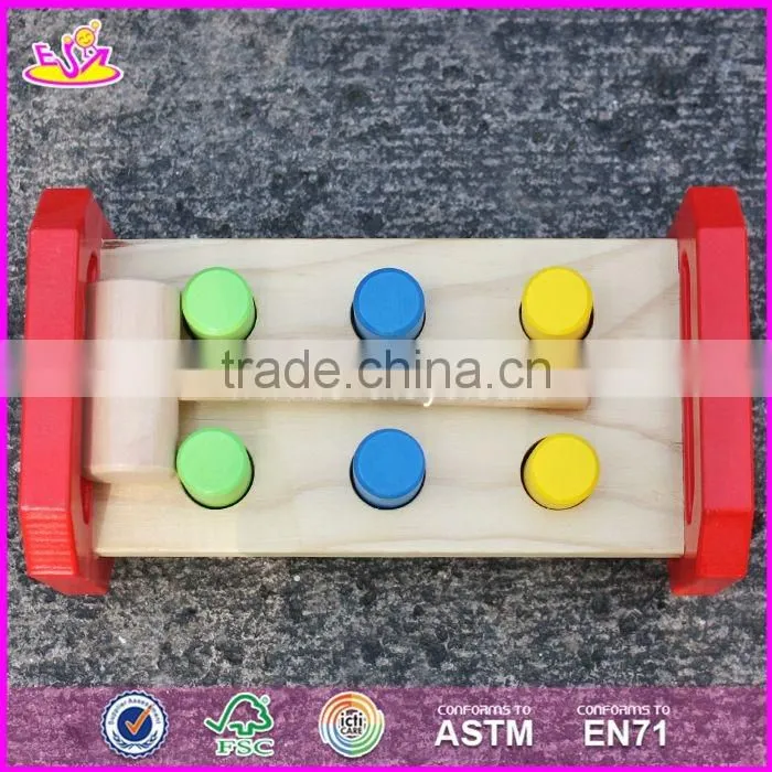 2017 new design baby funny toy wooden pound a peg W11G036