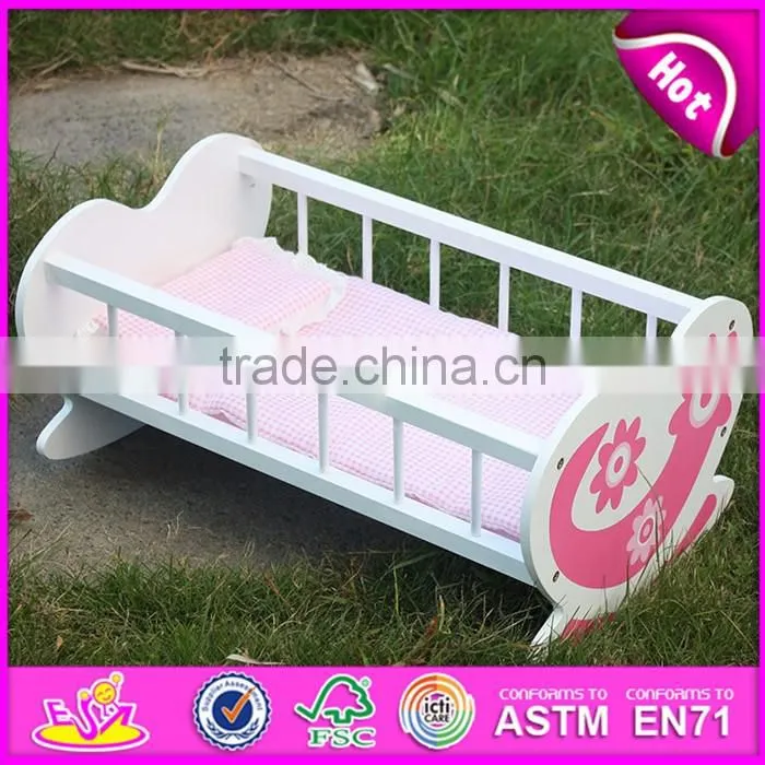 New cute kids wooden toy beds for dolls W06E010A