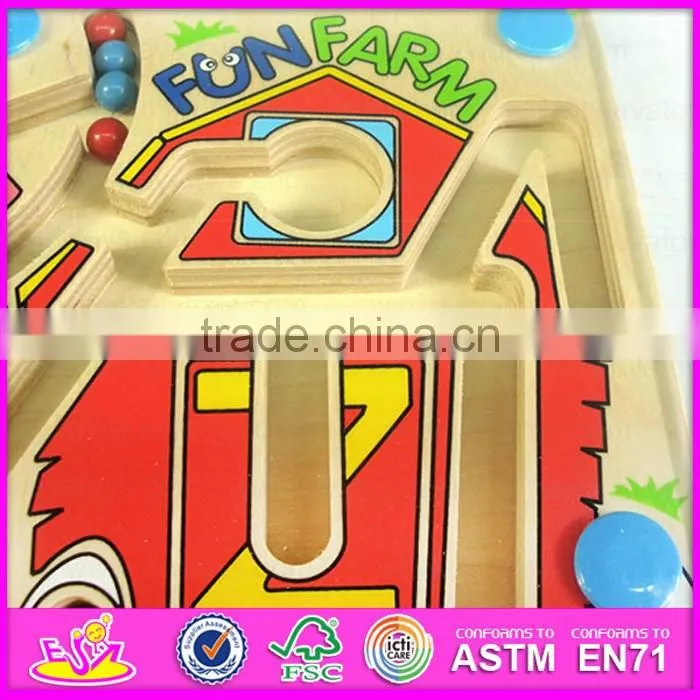 2016 new design kids wooden maze game,popular baby wooden maze game,wholesale children wooden maze game W11H012