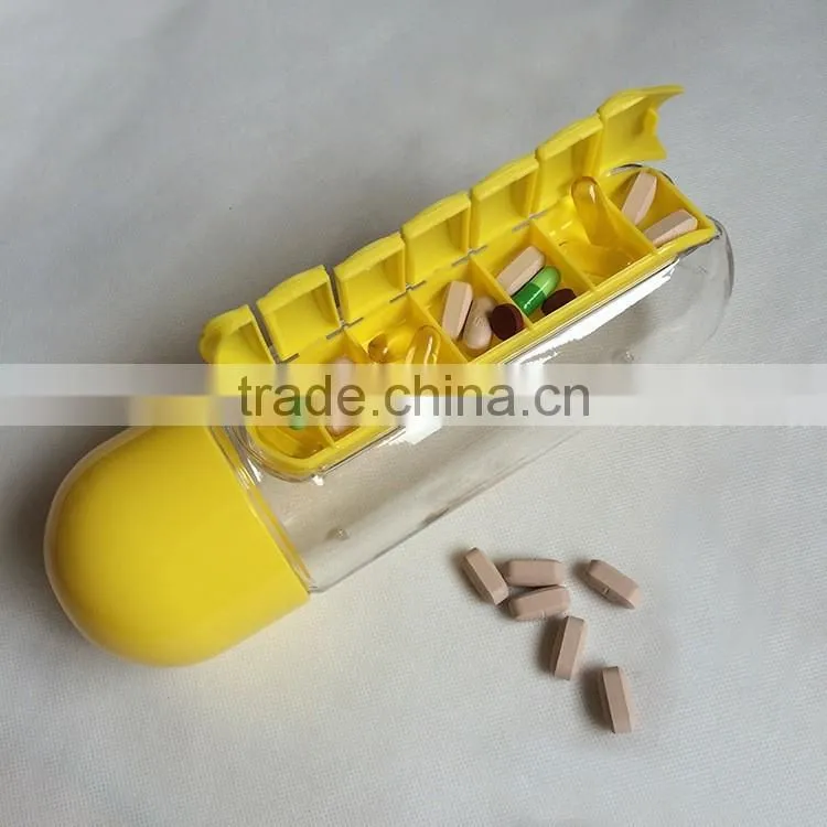 New Creative Daily Pill Box Organizer bottle outdoor travel water bottle