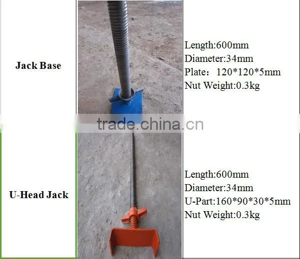 24" Scaffold Leveling Jack with Base Plate Screw Jack
