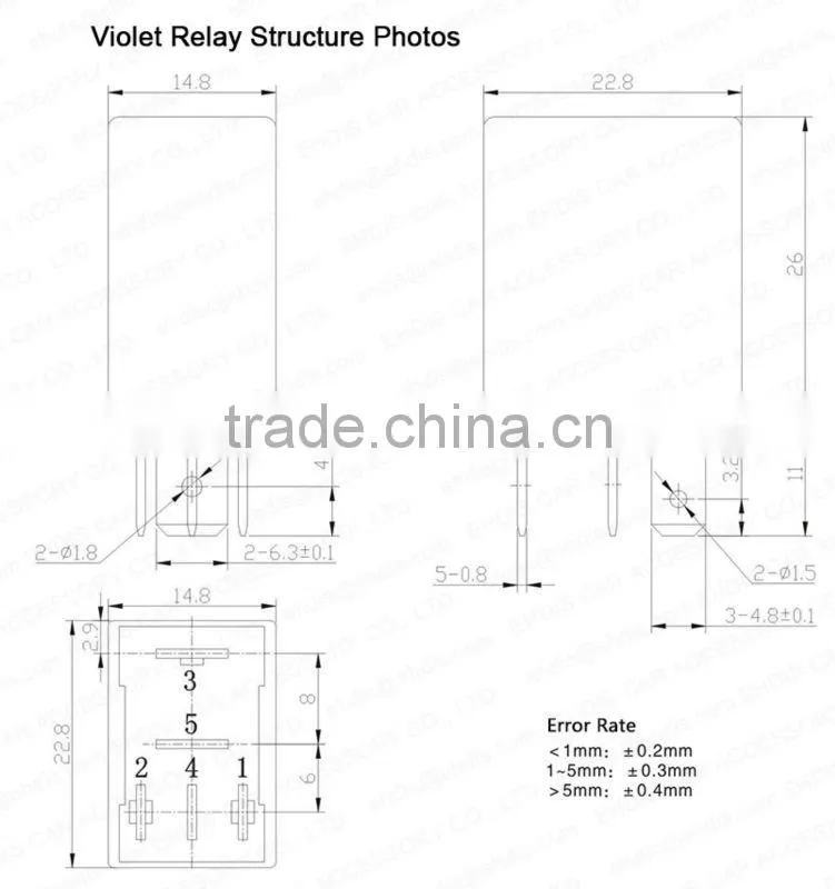 protection relay 12v 24v 4P violet relay