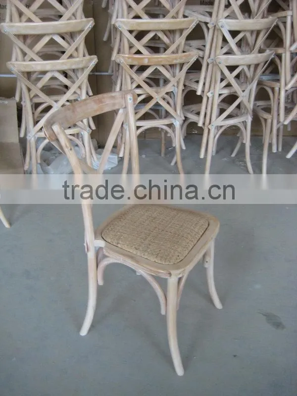 wooden cross backrest chair design for restaurant