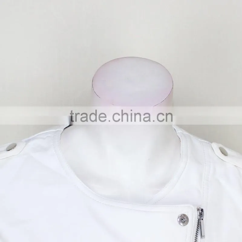 Hot Selling New Cool Design Women Zipper Slim Leather Jacket Wholesale
