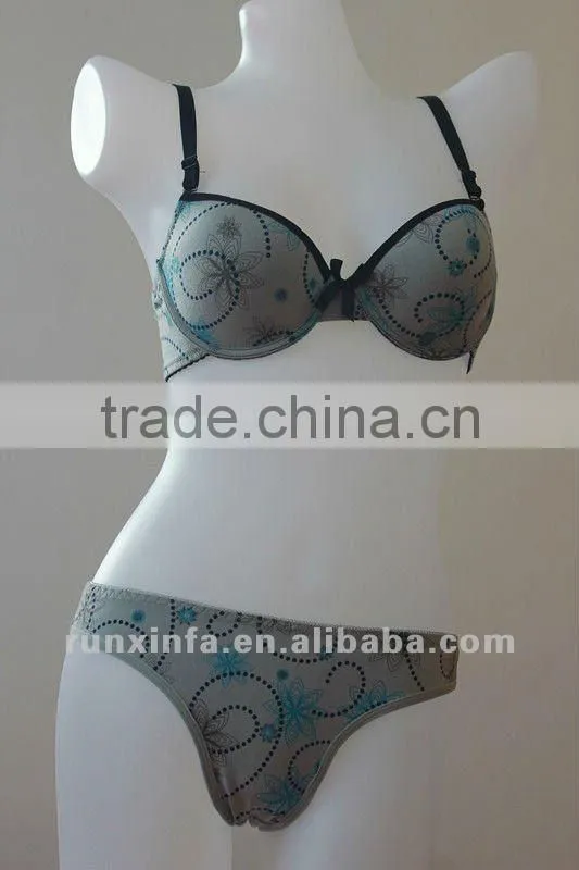 2014 sexy light up bra and panties/B cup cotton bra set