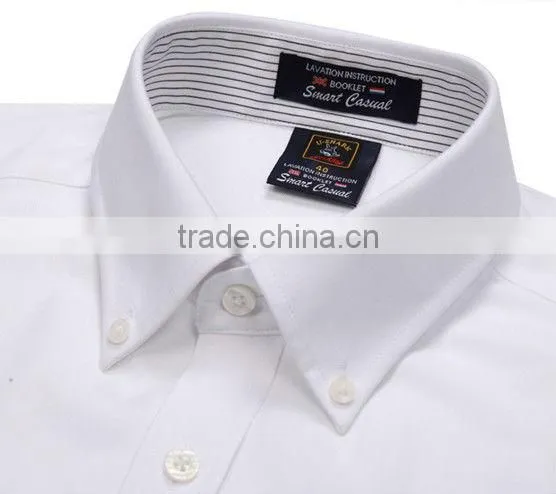 White Short sleeve oxford shirts for man button down collar oxford mens shirts