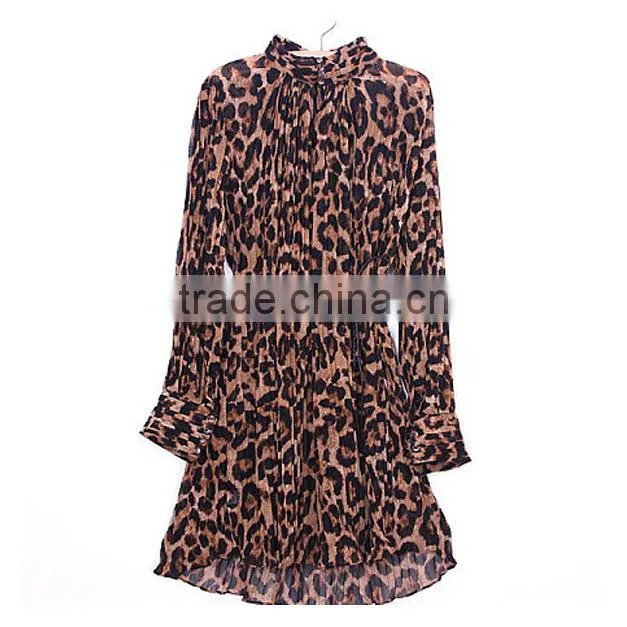 New Arrival Spring Summer 100% polyester leopard print lady sexy clothes