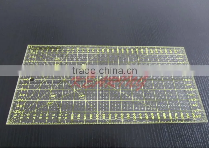 Kearing brand 2"*18" inch transplant flexible straight 1.2mm thickness sandwich line quilting ruler for fashion design#8085