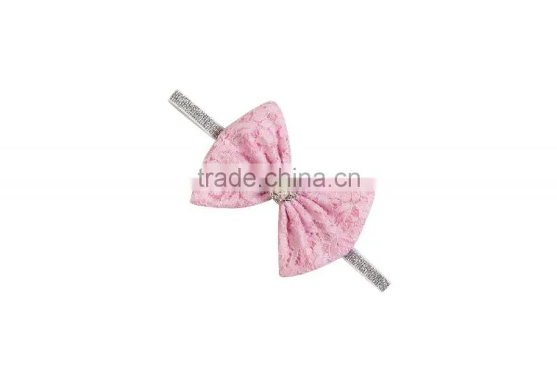 Wholesale 2016 New Fashion Baby Girls Lace Bow Headband baby hair band