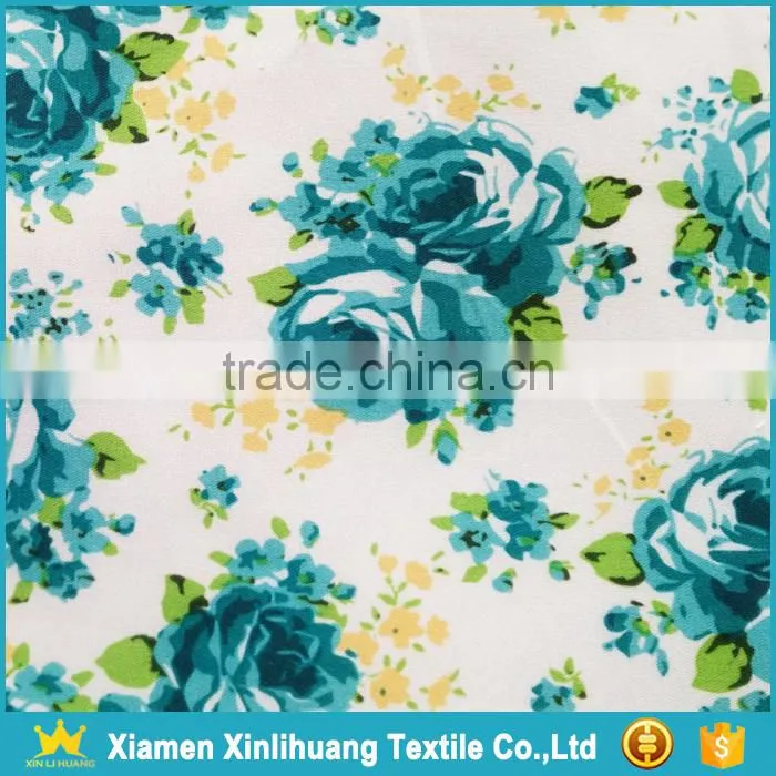 Custom Design 100 Polyester Flower Printed Peach Skin Fabric for Beach Shorts