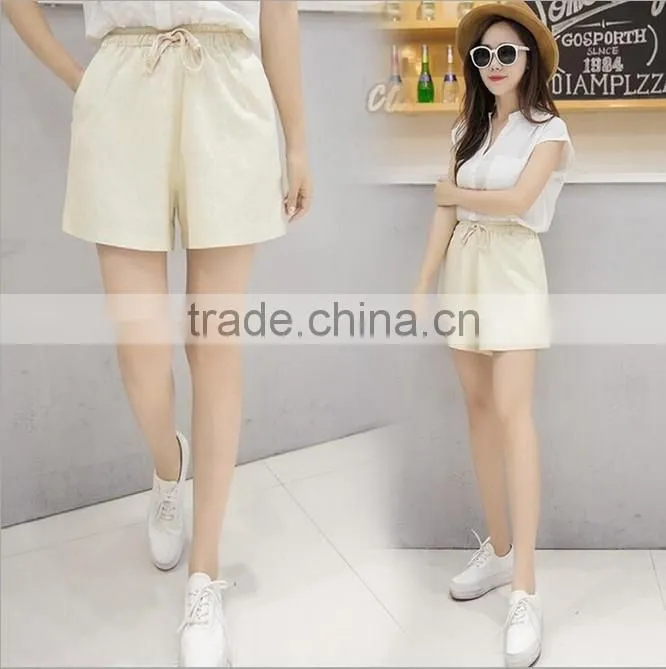 hot sale womens sports shorts gym shorts with pants rope