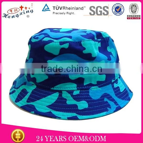 Custom made Woven label demin fishmen camo bucket hats for sale