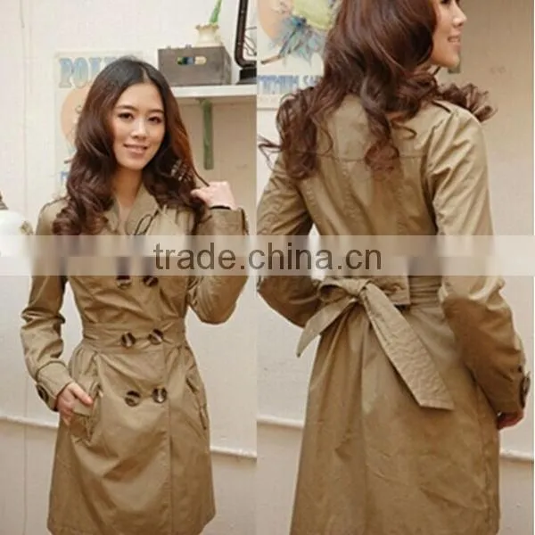 MOQ 1 pc hot sale casual design spring new Korea style slim with belt comfortable sport windbreaker women coat