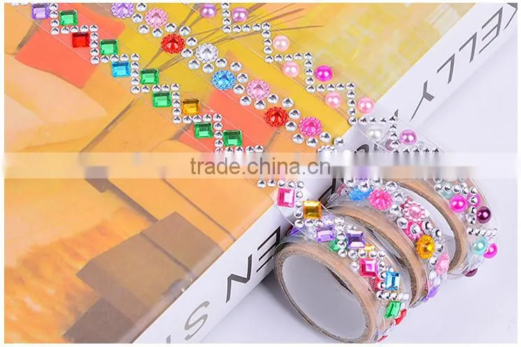 1.6cm*1m acrylic rhinestone decorative washi adhesive tape