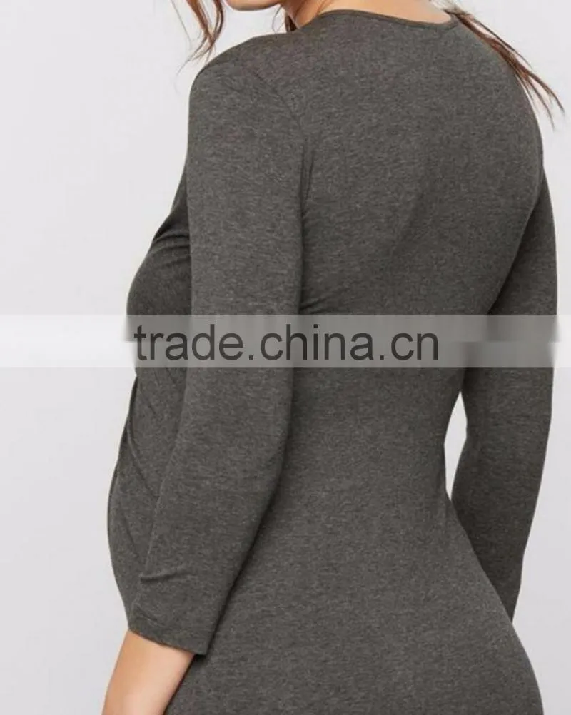 Office maternity clothing v neck dress