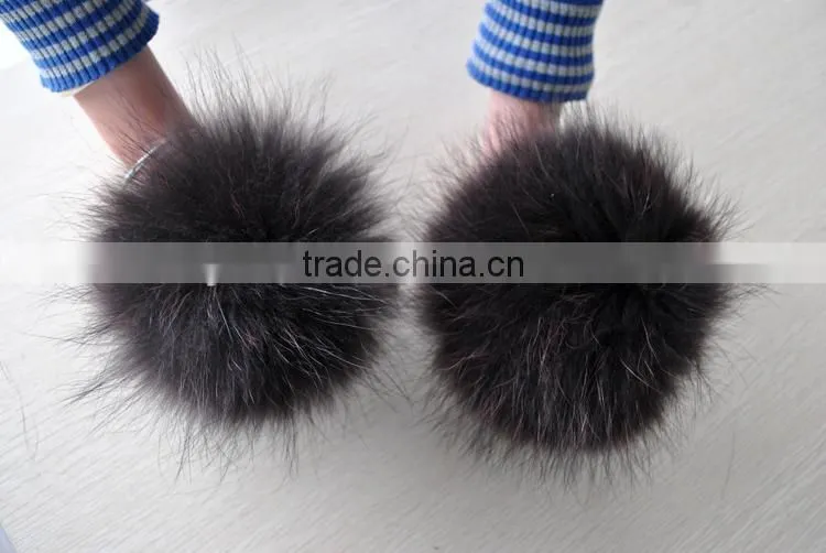 YR892 Hot Hot Cute Raccoon Fur Pom Poms Fur Balls