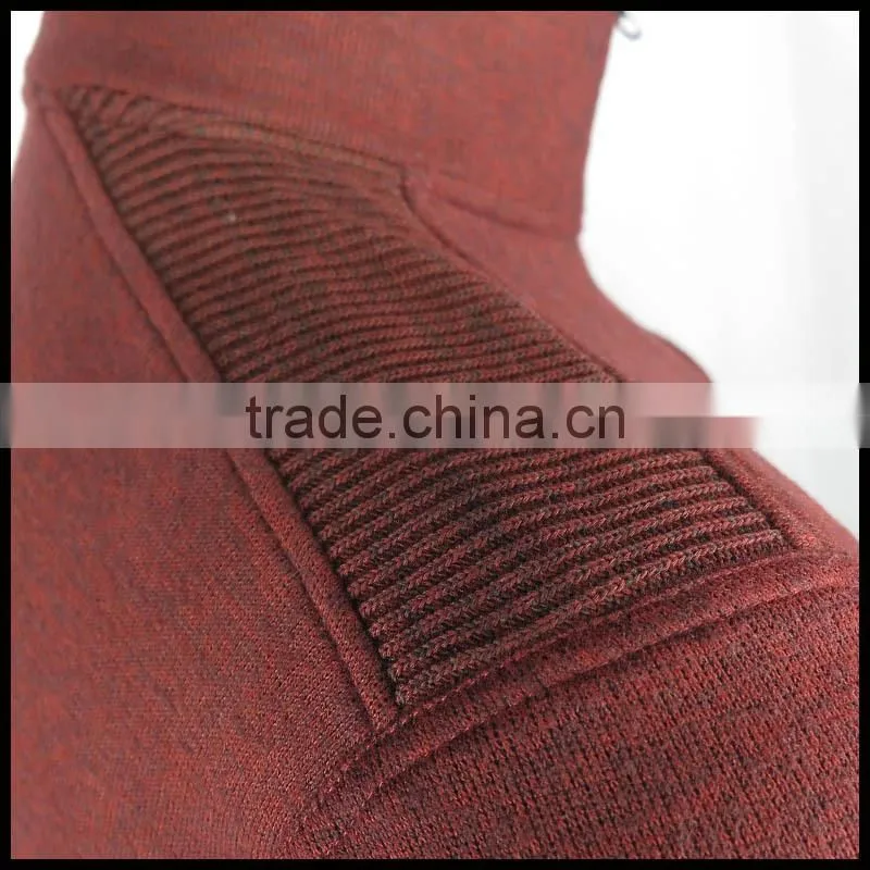 201503005044 Men's Purplish Red 100% Cotton Jacket With Knit Jacket Cuffs