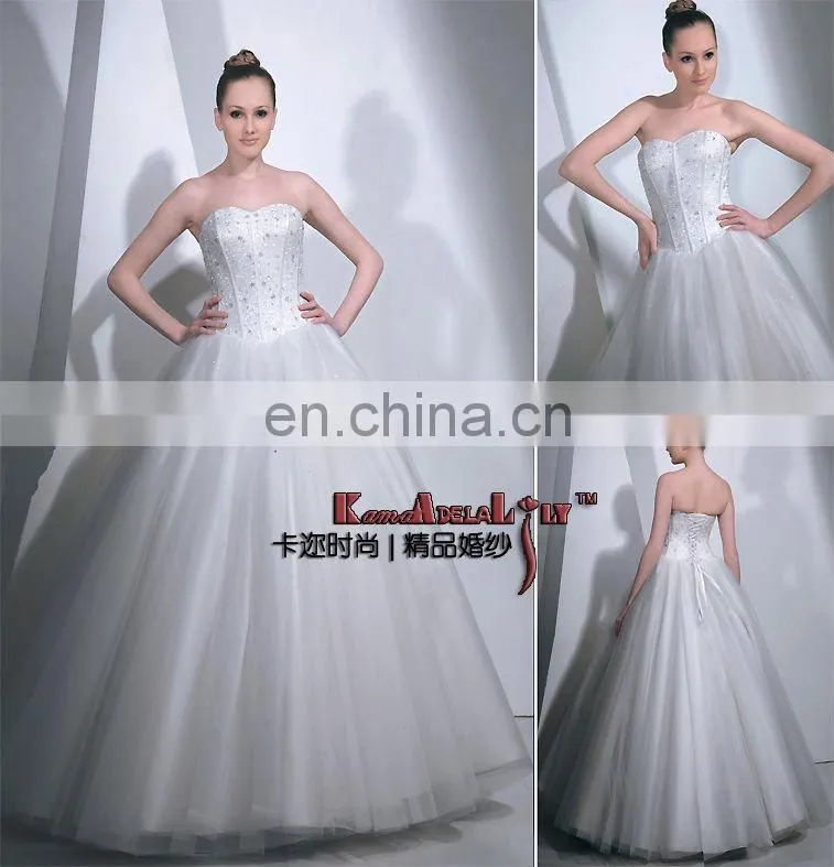 EB2429 brand new tulle and lace fishtail wedding dresses showily wedding dress strapless beading wedding dress of ivory
