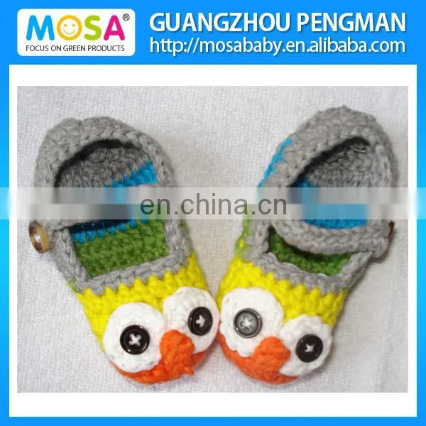 Handmade Baby Girl Booties Owl Baby Shoes Hot Pink Brown For newborn