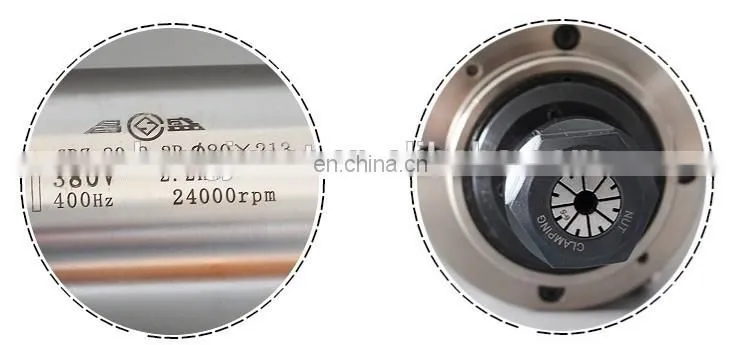 HONGJUN CNC Engraving & Milling Machine field 2.2KW 220V ER20 80MM water cooling spindle motor, 4pcs bearing.