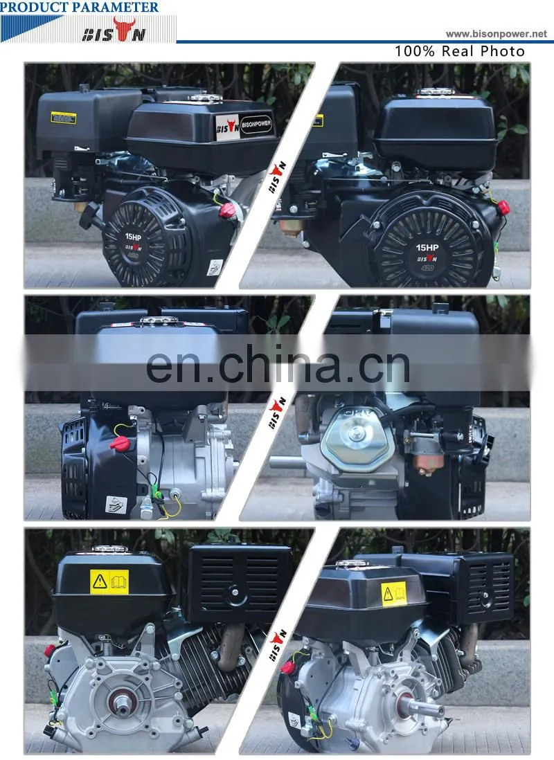 Bison(CHINA) 192f air cooled ohv 18 hp gasoline engine with electric starter