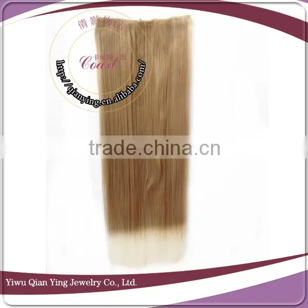 cheap wholesale synthetic clip in ombre hair extension
