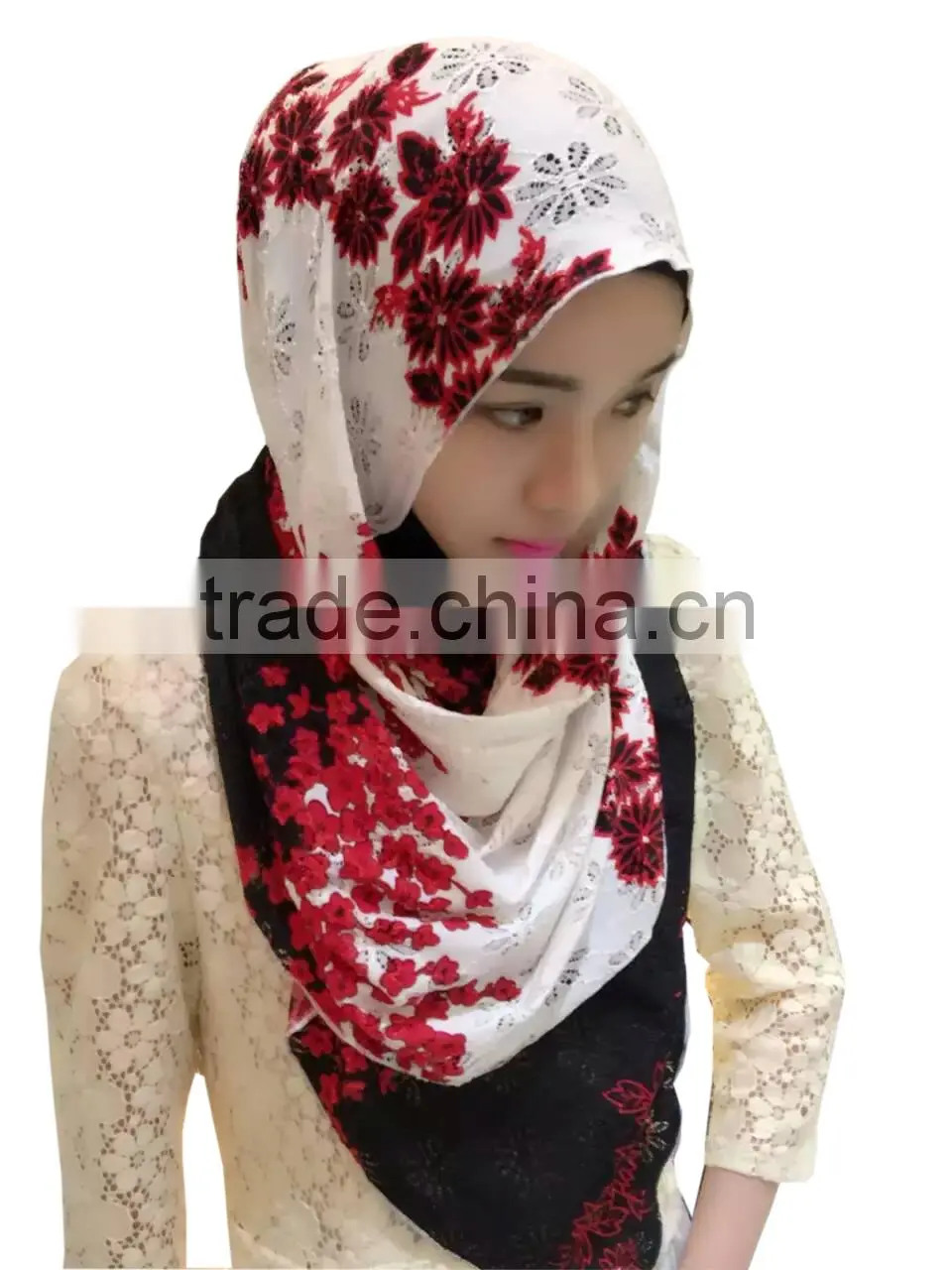 Colorful beautiful LACE gorgeous muslim long scarf