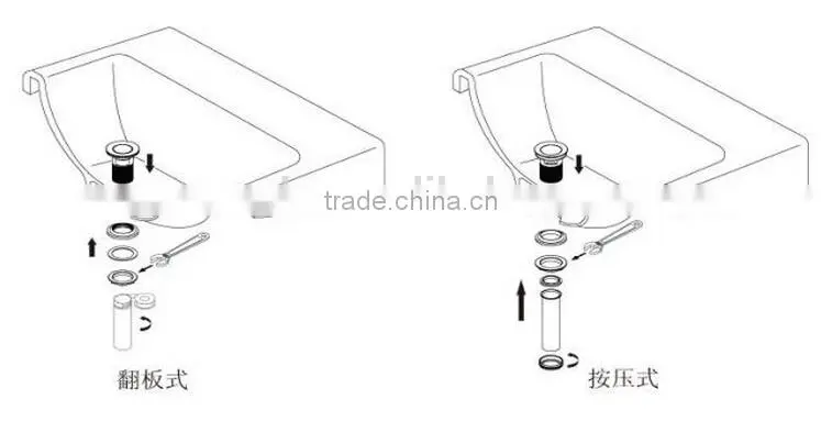 WESDA Washroom Basin pop up Style stainless steel Sink Drainer with Overflow Hole